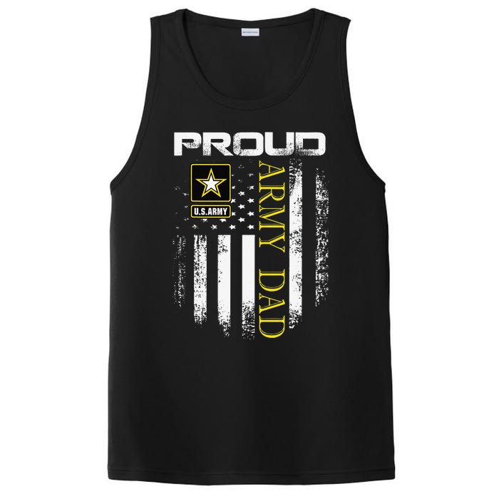 Vintage Proud Army Dad With American Flag Gift PosiCharge Competitor Tank