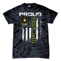 Vintage Proud Army Dad With American Flag Gift Tie-Dye T-Shirt