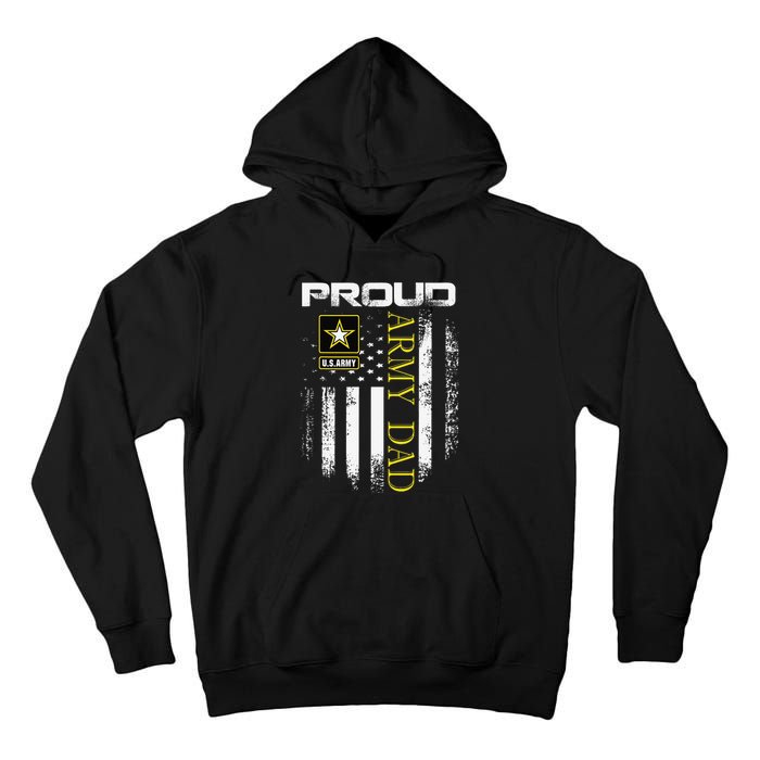 Vintage Proud Army Dad With American Flag Gift Tall Hoodie