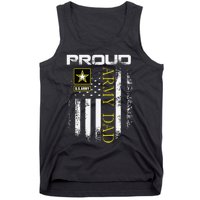 Vintage Proud Army Dad With American Flag Gift Tank Top