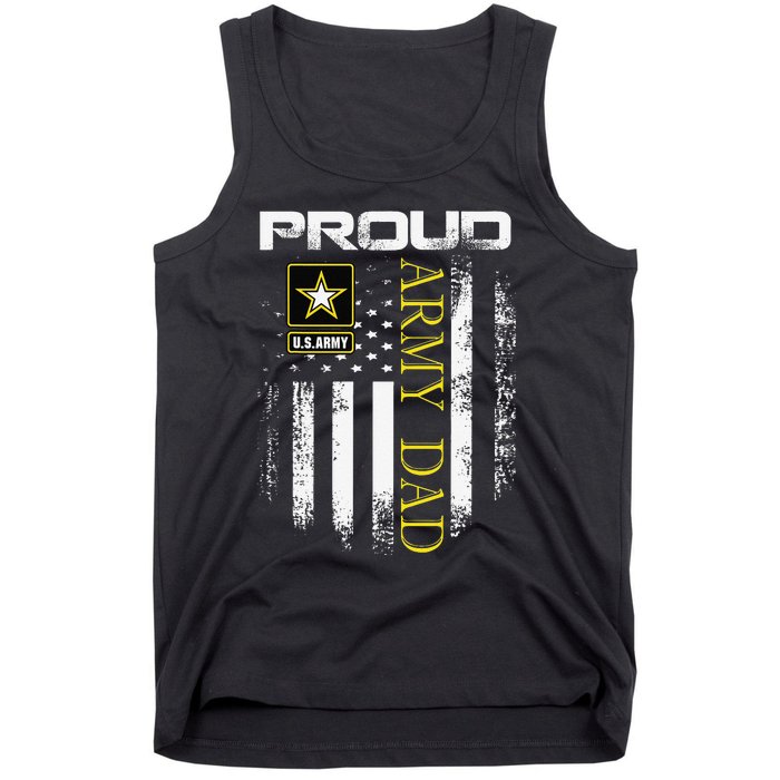 Vintage Proud Army Dad With American Flag Gift Tank Top