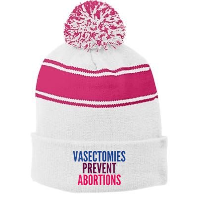 Vasectomies Prevent Abortions Protest Stripe Pom Pom Beanie