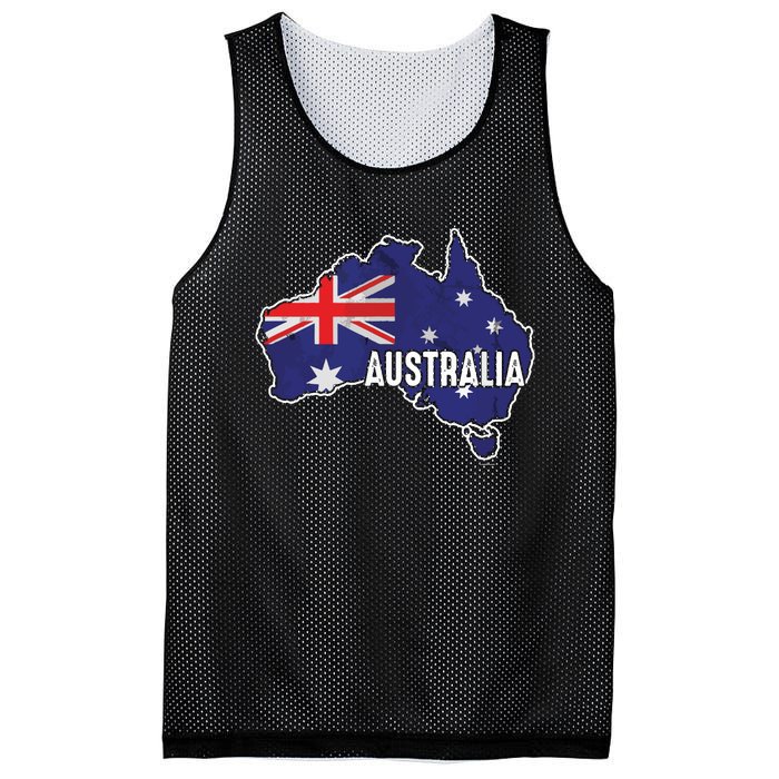 Vintage Patriotic Australian Pride Australia Flag Mesh Reversible Basketball Jersey Tank