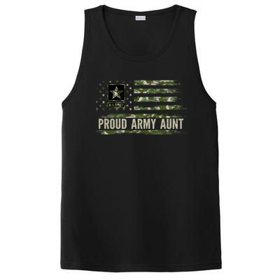 Vintage Proud Army Aunt Camo American Flag Veteran Gift Meaningful Gift PosiCharge Competitor Tank