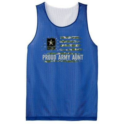 Vintage Proud Army Aunt Camo American Flag Veteran Gift Meaningful Gift Mesh Reversible Basketball Jersey Tank