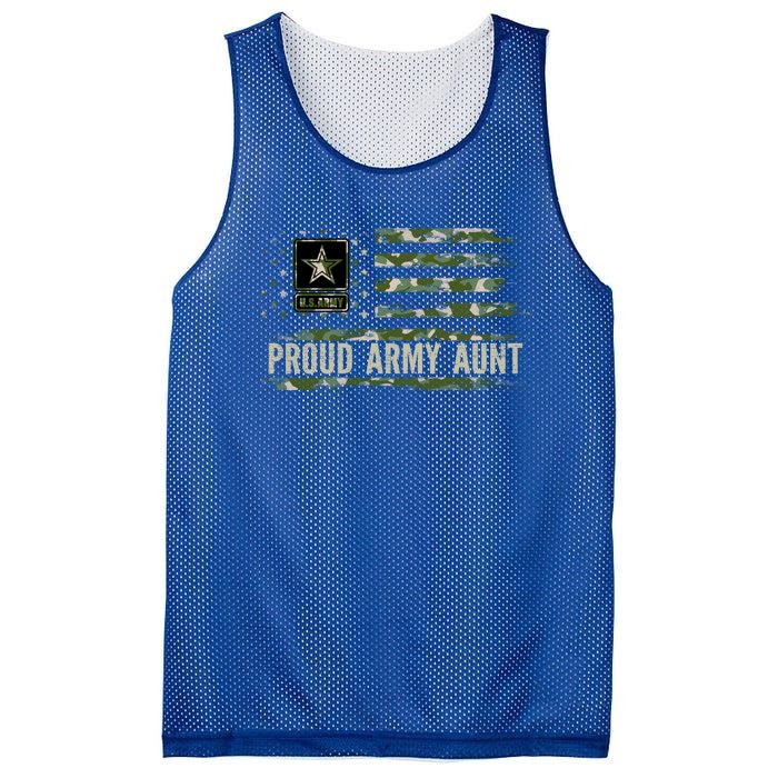 Vintage Proud Army Aunt Camo American Flag Veteran Gift Meaningful Gift Mesh Reversible Basketball Jersey Tank