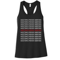 Vasectomies Prevent Abortions Pro Choice 's Rights Women's Racerback Tank