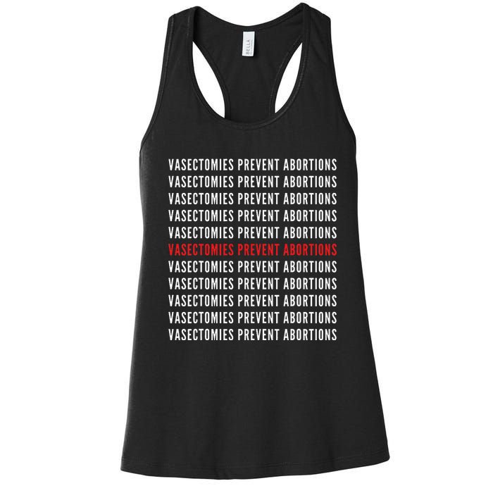 Vasectomies Prevent Abortions Pro Choice 's Rights Women's Racerback Tank