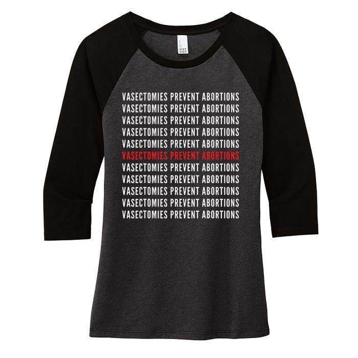 Vasectomies Prevent Abortions Pro Choice 's Rights Women's Tri-Blend 3/4-Sleeve Raglan Shirt