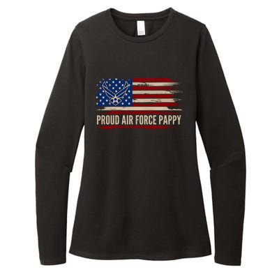 Vintage Proud Air Force Pappy American Flag Veteran Gift Funny Gift Womens CVC Long Sleeve Shirt