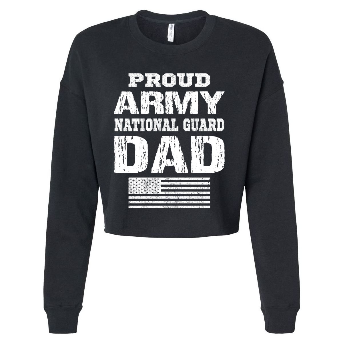 Vintage Proud Army National Guard Dad U S Military Gift Cropped Pullover Crew