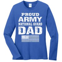 Vintage Proud Army National Guard Dad U S Military Gift Ladies Long Sleeve Shirt