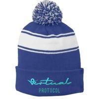 Virtuals Protocol Aixcb Ata Griffain Stripe Pom Pom Beanie
