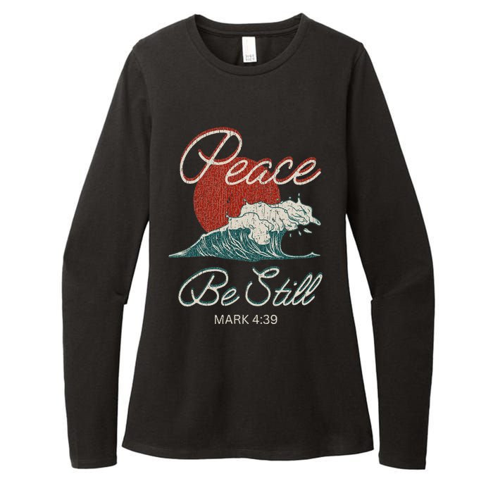 Vintage Peace Be Still Mark 439 Life Waves Christian Womens CVC Long Sleeve Shirt