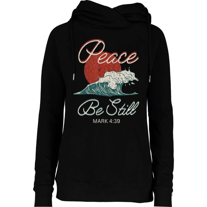 Vintage Peace Be Still Mark 439 Life Waves Christian Womens Funnel Neck Pullover Hood