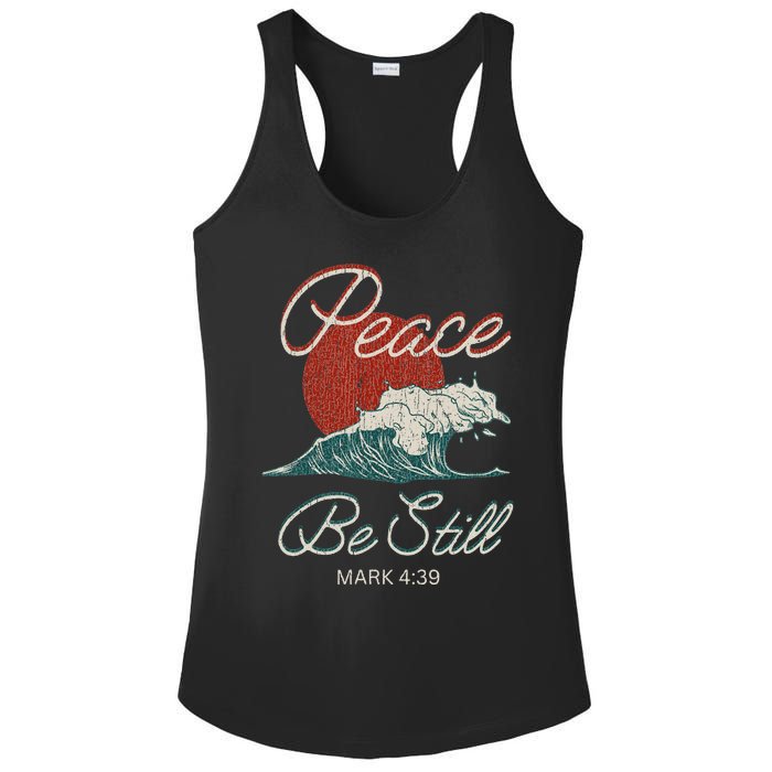 Vintage Peace Be Still Mark 439 Life Waves Christian Ladies PosiCharge Competitor Racerback Tank