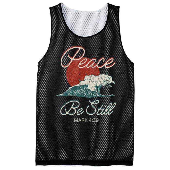 Vintage Peace Be Still Mark 439 Life Waves Christian Mesh Reversible Basketball Jersey Tank