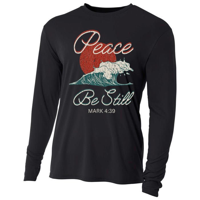 Vintage Peace Be Still Mark 439 Life Waves Christian Cooling Performance Long Sleeve Crew