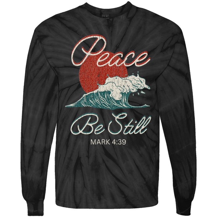 Vintage Peace Be Still Mark 439 Life Waves Christian Tie-Dye Long Sleeve Shirt