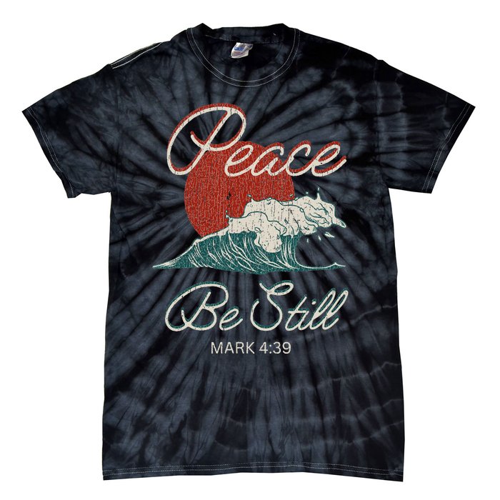 Vintage Peace Be Still Mark 439 Life Waves Christian Tie-Dye T-Shirt