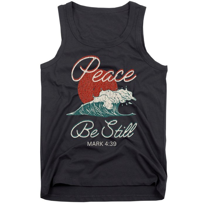 Vintage Peace Be Still Mark 439 Life Waves Christian Tank Top