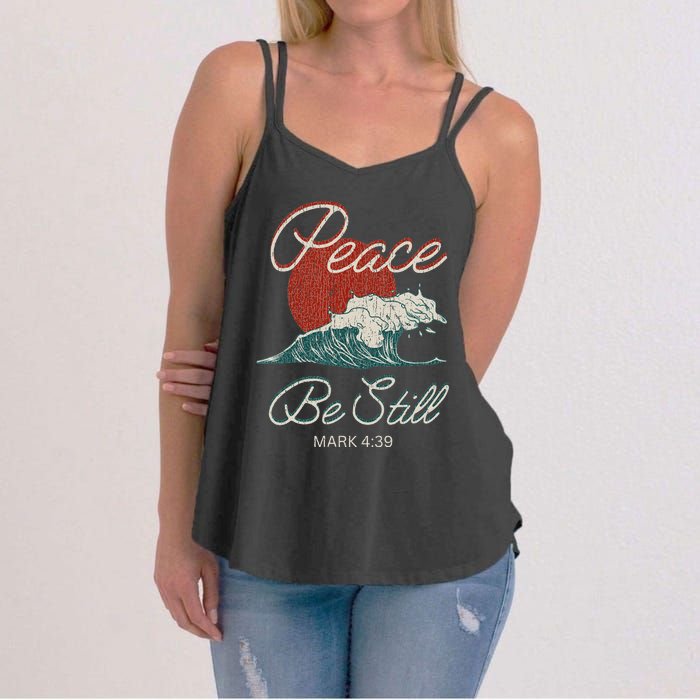 Vintage Peace Be Still Mark 439 Life Waves Christian Women's Strappy Tank