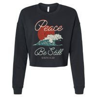 Vintage Peace Be Still Mark 439 Life Waves Christian Cropped Pullover Crew