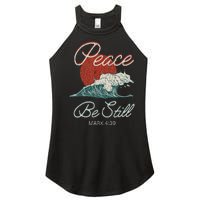 Vintage Peace Be Still Mark 439 Life Waves Christian Women's Perfect Tri Rocker Tank