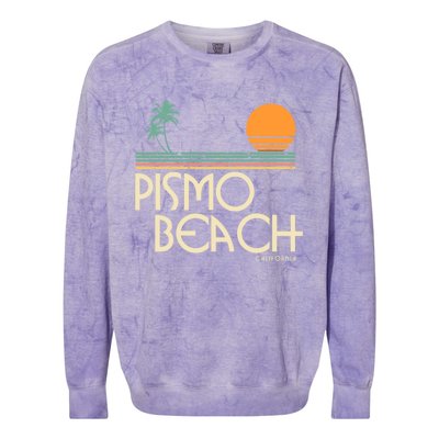 Vintage Pismo Beach California Gift Colorblast Crewneck Sweatshirt