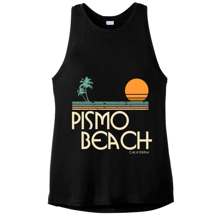 Vintage Pismo Beach California Gift Ladies PosiCharge Tri-Blend Wicking Tank