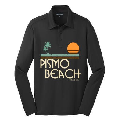 Vintage Pismo Beach California Gift Silk Touch Performance Long Sleeve Polo