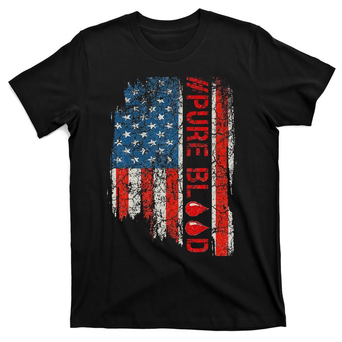 Vintage Pure Blood Movement Pureblood Freedom USA Flag T-Shirt