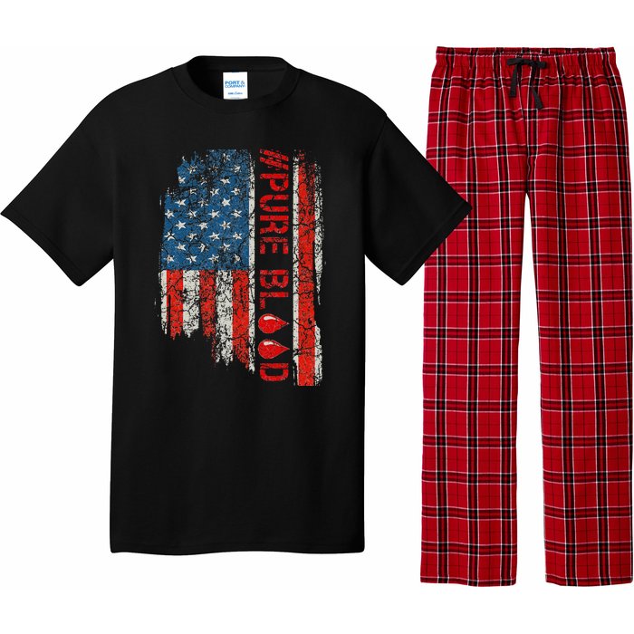 Vintage Pure Blood Movement Pureblood Freedom USA Flag Pajama Set