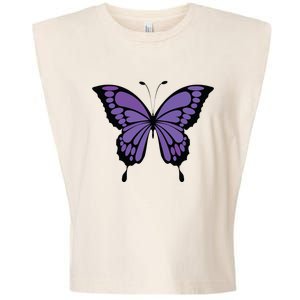 Vibrant Purple Butterfly Garment-Dyed Women's Muscle Tee