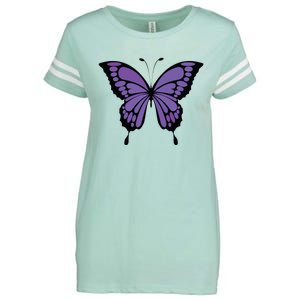 Vibrant Purple Butterfly Enza Ladies Jersey Football T-Shirt