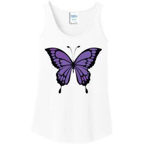 Vibrant Purple Butterfly Ladies Essential Tank