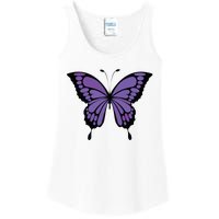 Vibrant Purple Butterfly Ladies Essential Tank