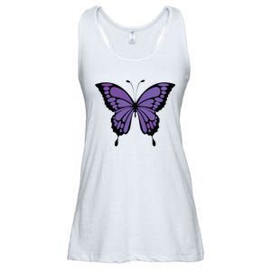 Vibrant Purple Butterfly Ladies Essential Flowy Tank