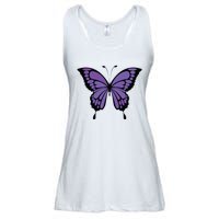 Vibrant Purple Butterfly Ladies Essential Flowy Tank