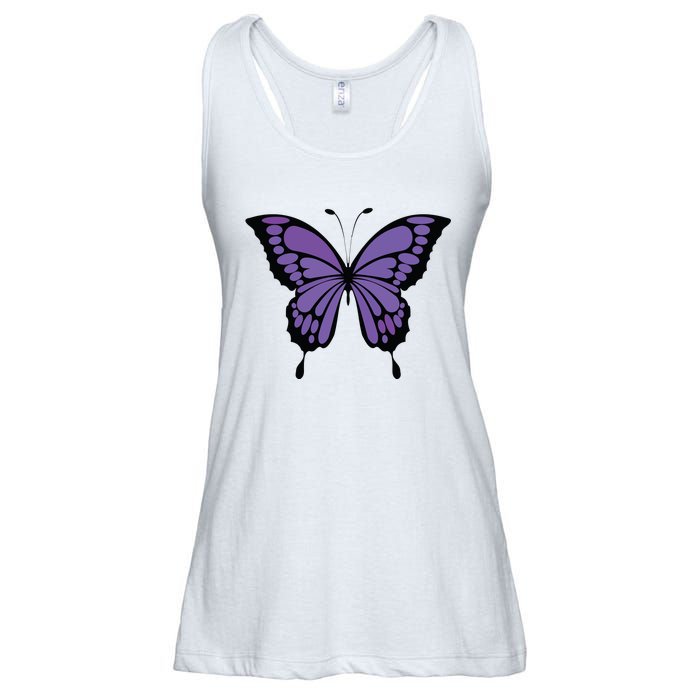 Vibrant Purple Butterfly Ladies Essential Flowy Tank