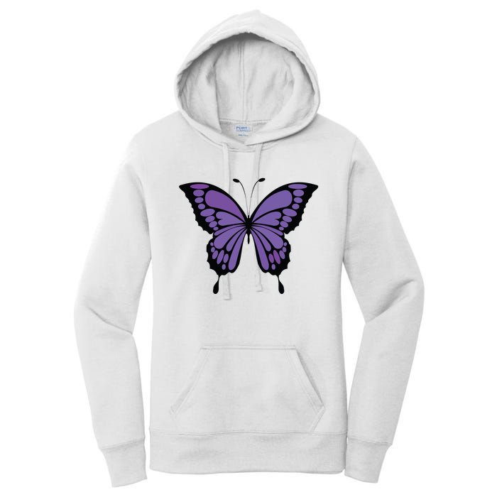 Vibrant Purple Butterfly Women's Pullover Hoodie