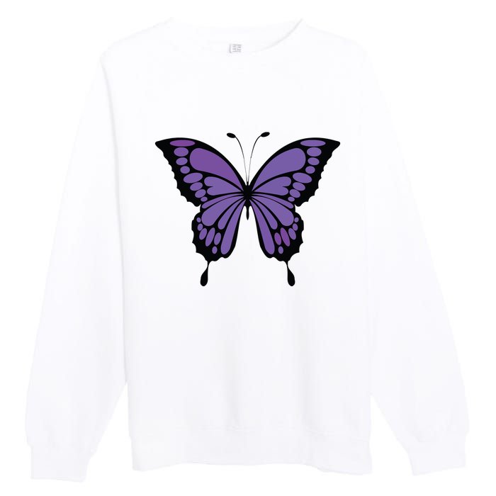 Vibrant Purple Butterfly Premium Crewneck Sweatshirt