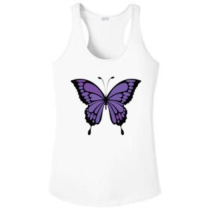 Vibrant Purple Butterfly Ladies PosiCharge Competitor Racerback Tank