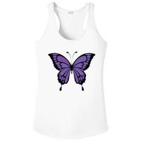 Vibrant Purple Butterfly Ladies PosiCharge Competitor Racerback Tank