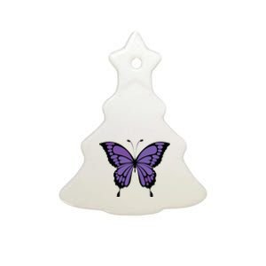 Vibrant Purple Butterfly Ceramic Tree Ornament