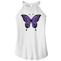 Vibrant Purple Butterfly Women's Perfect Tri Rocker Tank