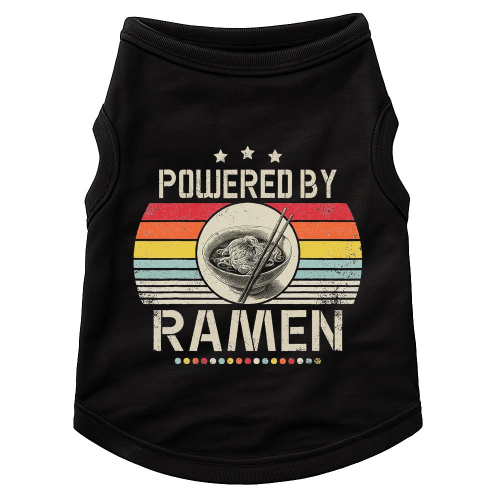 Vintage Powered By Ramen Japanese Love Anime Noodles Doggie Tank