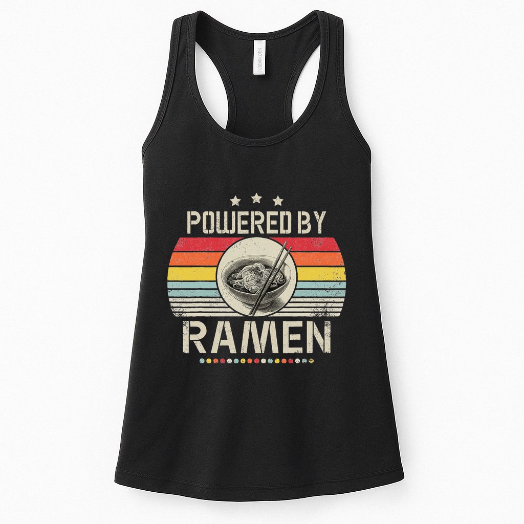 Vintage Powered By Ramen Japanese Love Anime Noodles Womens Tank Top