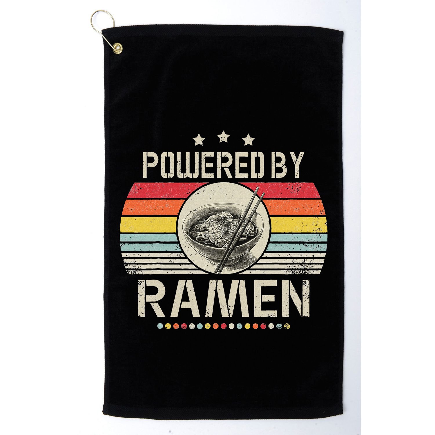 Vintage Powered By Ramen Japanese Love Anime Noodles Golf Towel