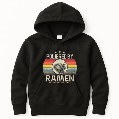 Vintage Powered By Ramen Japanese Love Anime Noodles Kids Hoodie